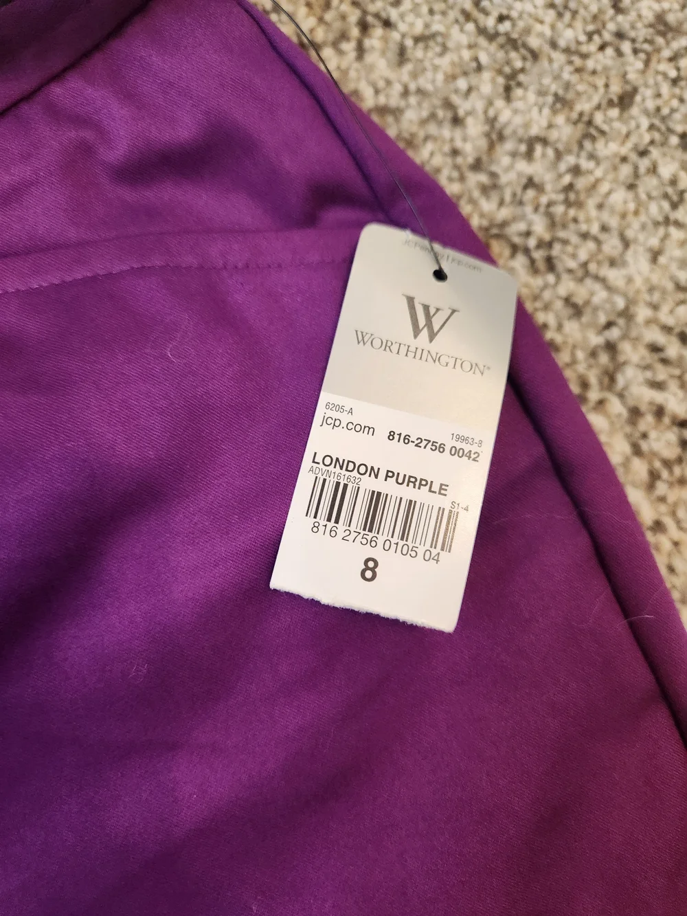 Worthington London Purple Short-Sleeve Blazer with Cropped Pants